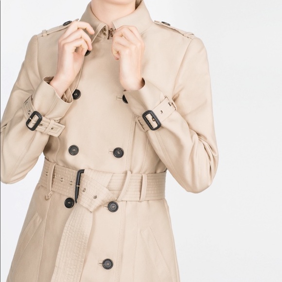 Zara cream trench coat Clearance